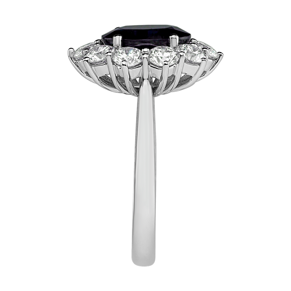 Prsten s diamanty a safírem Princess