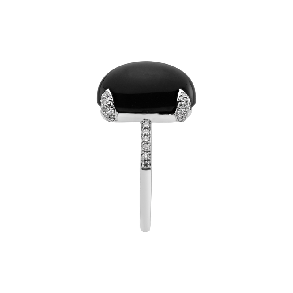 Prsten s onyxem a diamanty Niche