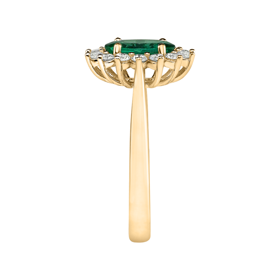 Prsten s diamanty a smaragdem Princess