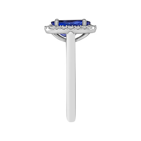 Prsten s diamanty a tanzanitem Princess