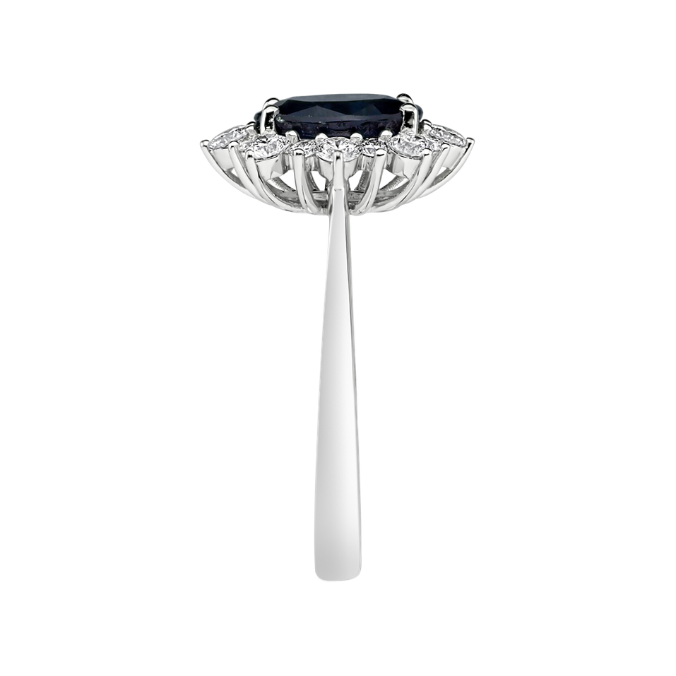 Prsten s diamanty a safírem Princess