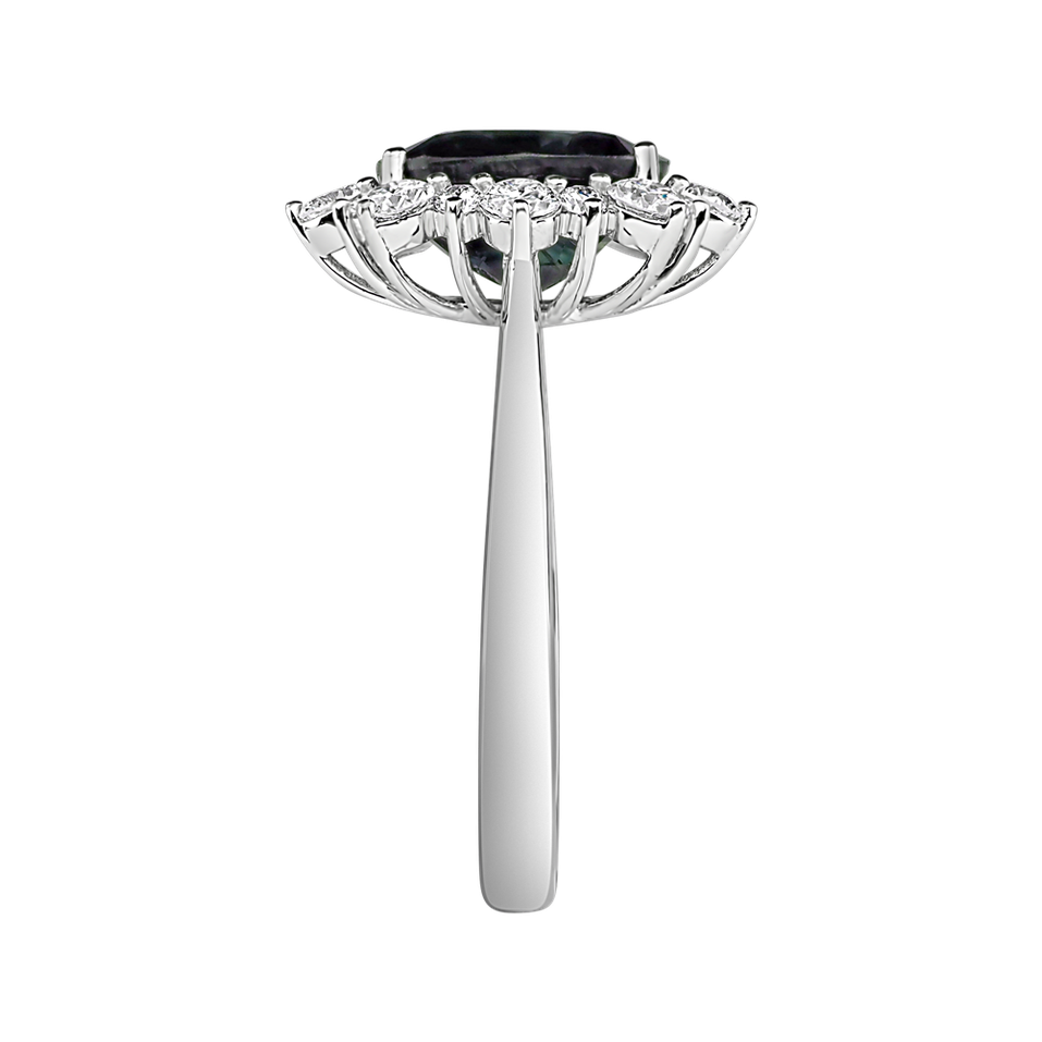 Prsten s diamanty a safírem Princess