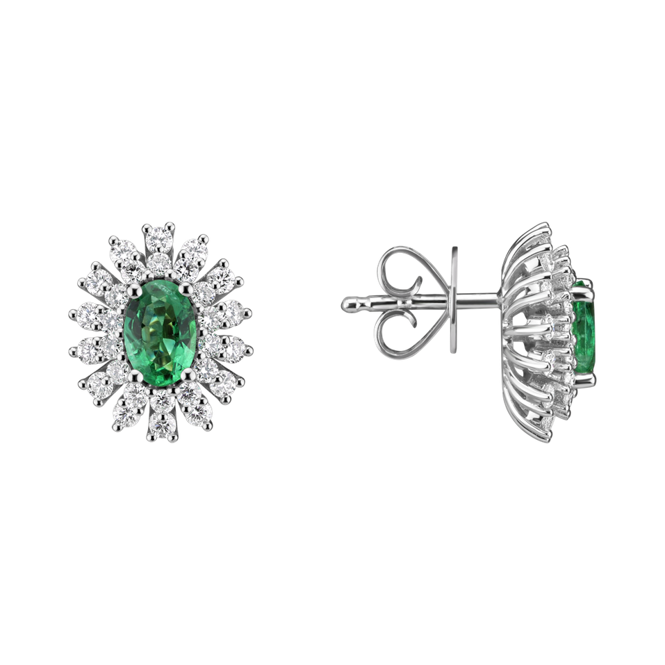 Náušnice se smaragdem a diamanty Fairytale Goddess