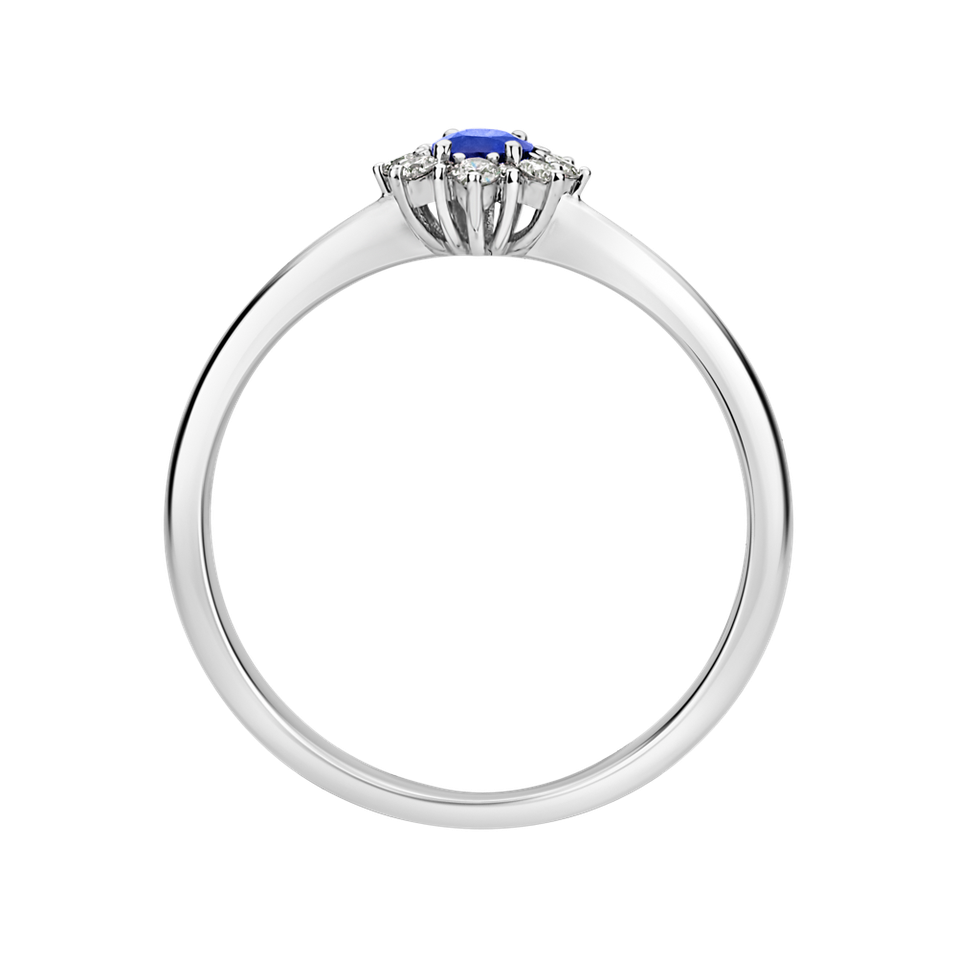 Prsten s diamanty a tanzanitem Princess