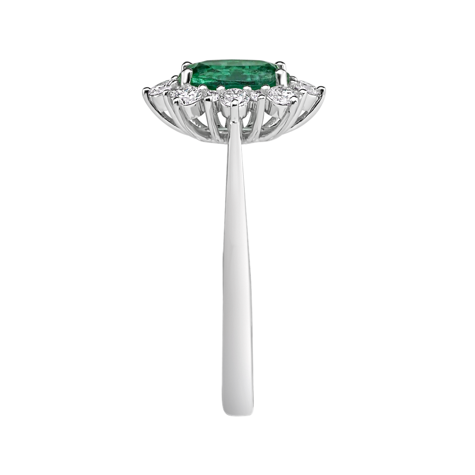 Prsten s diamanty a smaragdem Princess