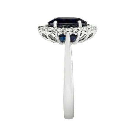 Prsten s diamanty a safírem Princess