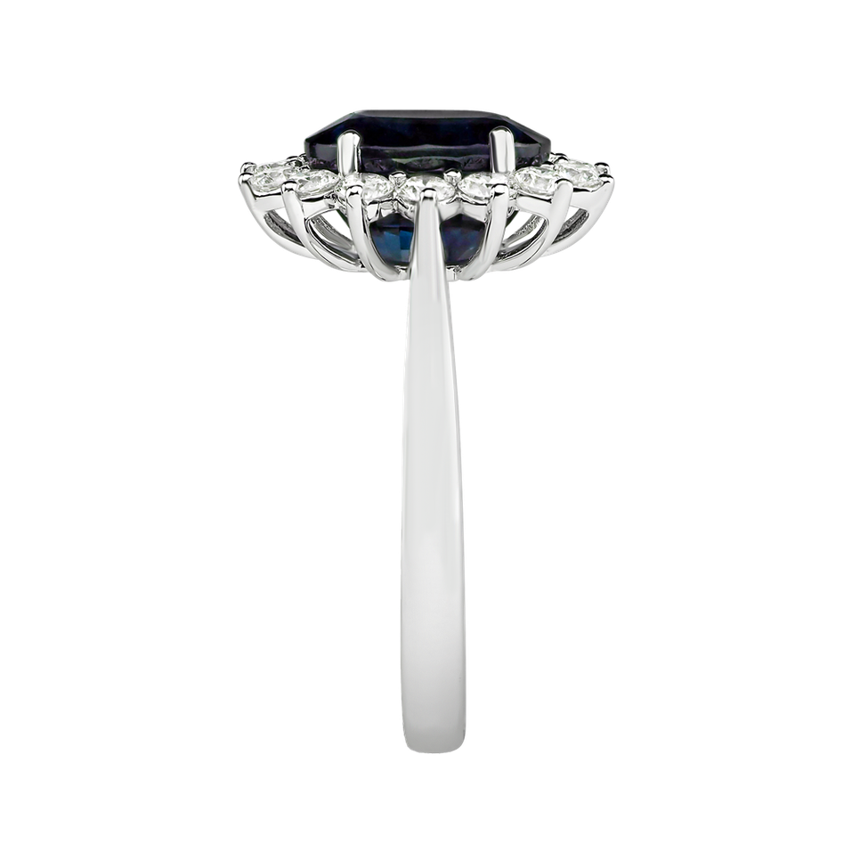 Prsten s diamanty a safírem Princess