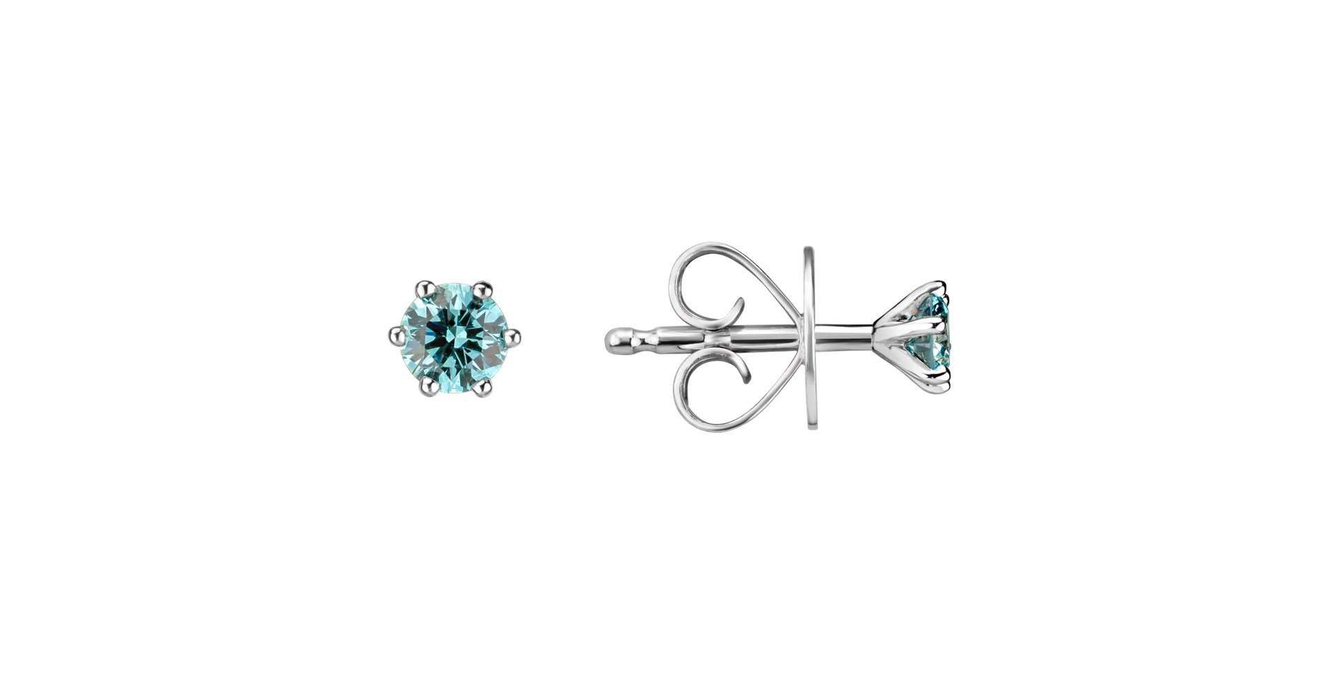 Náušnice s modrým diamantem Vesper Romance