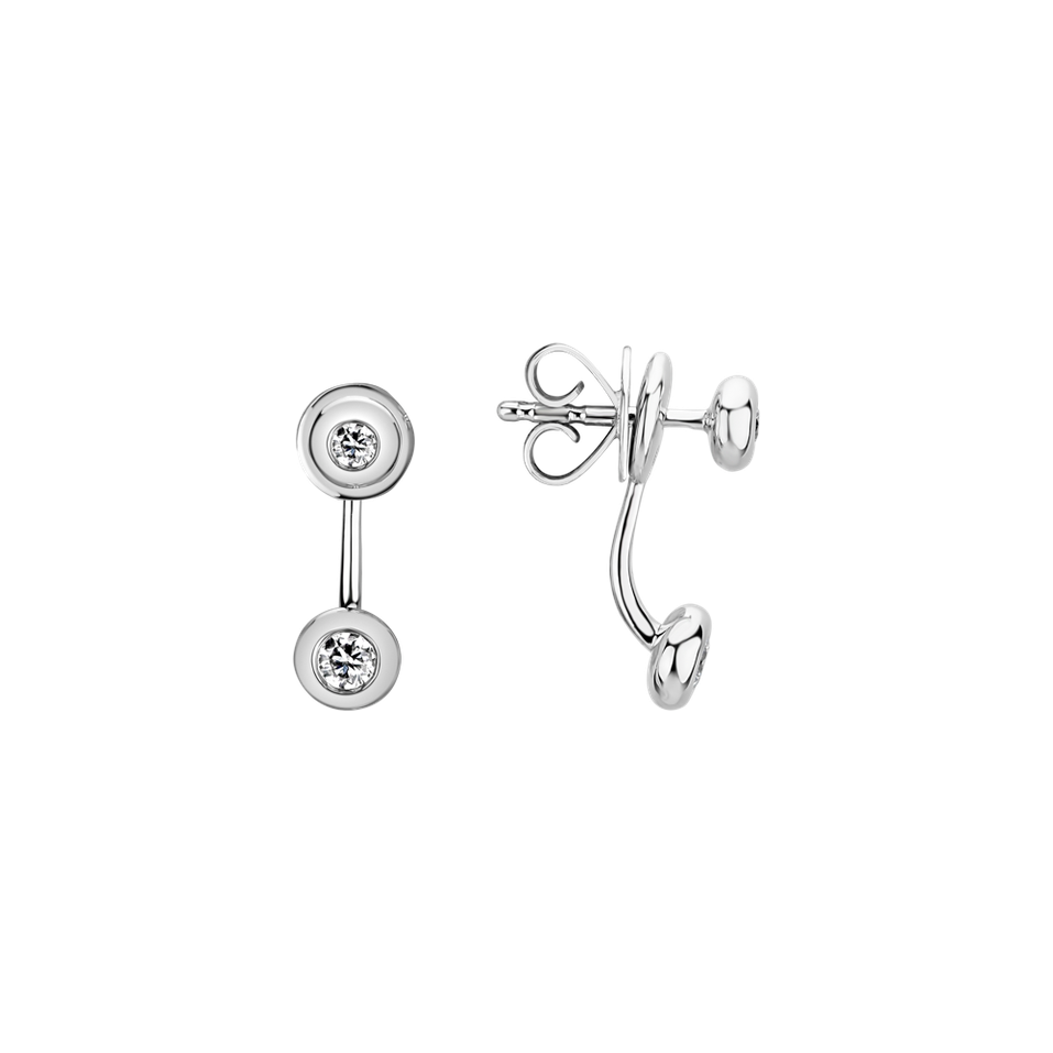Náušnice s diamanty Double Classy