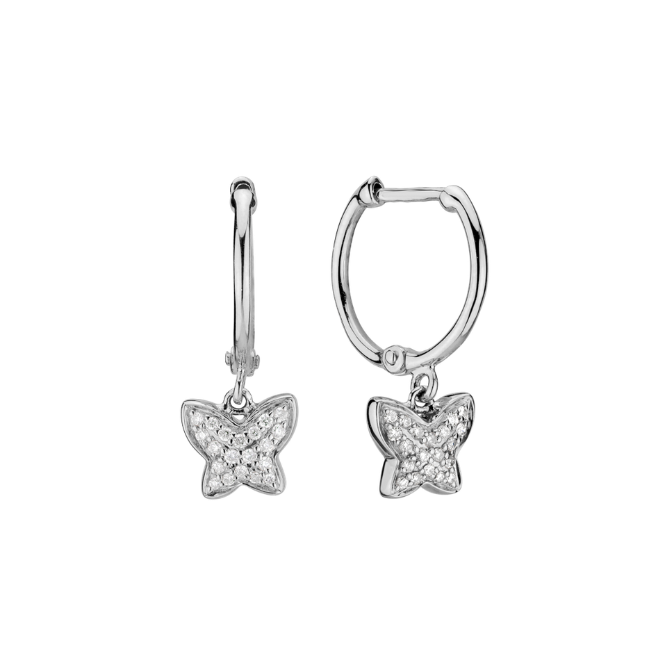 Náušnice s diamanty Amazing Butterfly