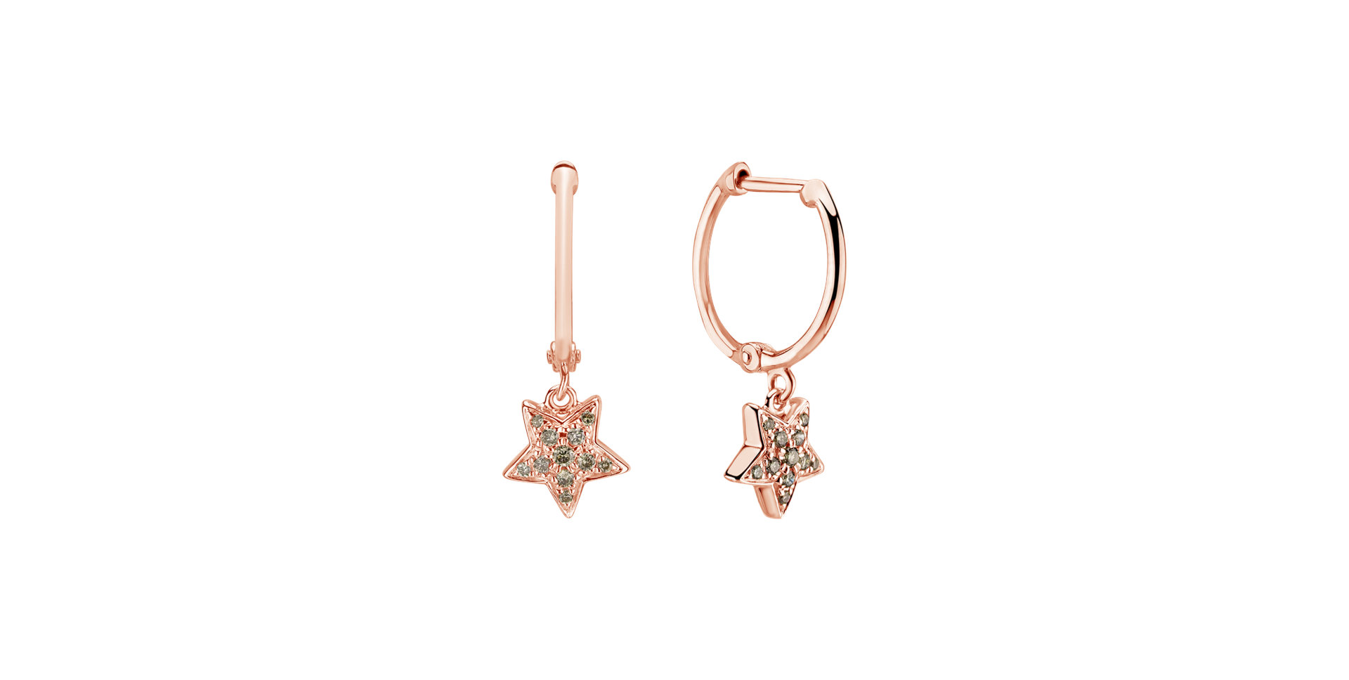 Náušnice s hnědými diamanty Amazing Night