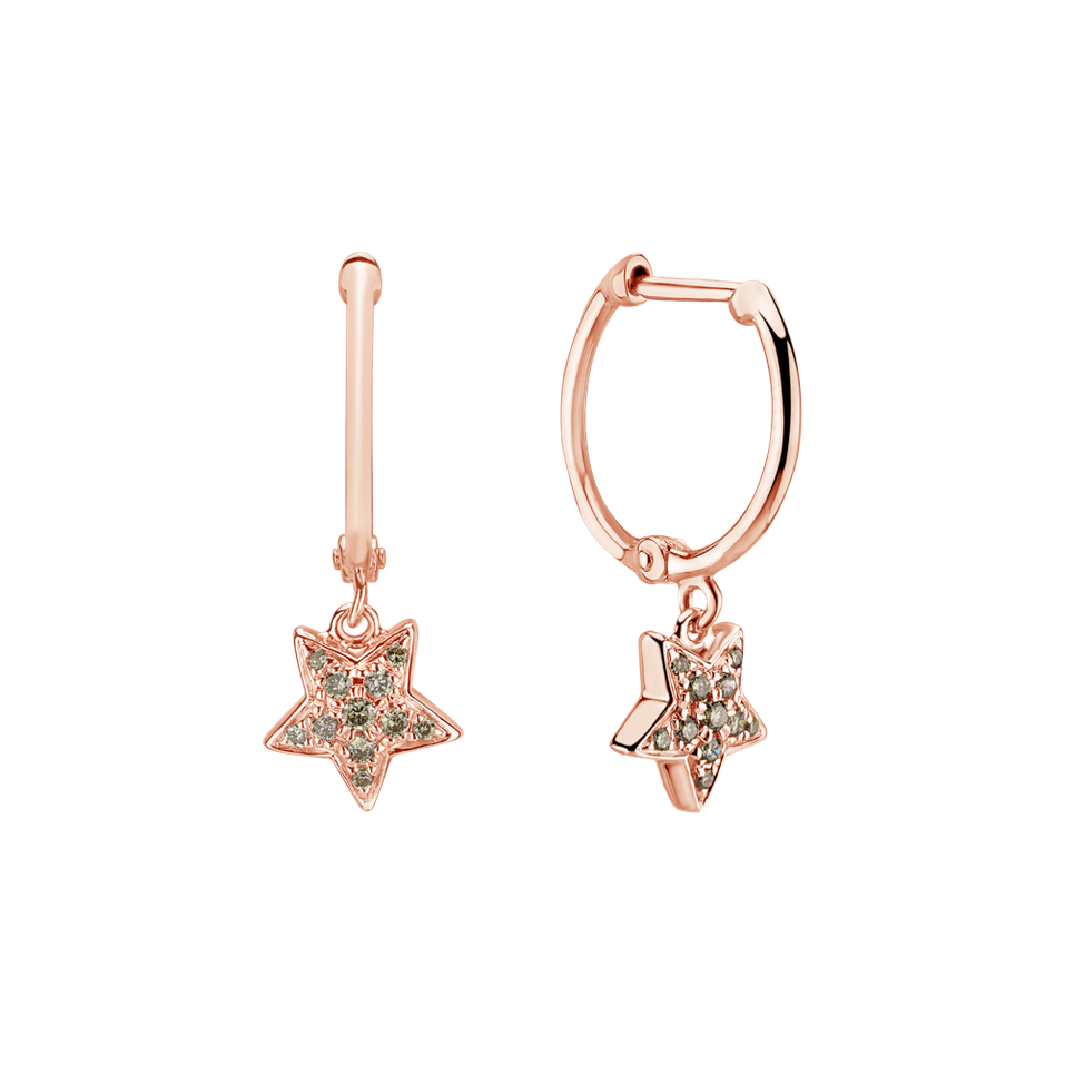 Náušnice s hnědými diamanty Amazing Night