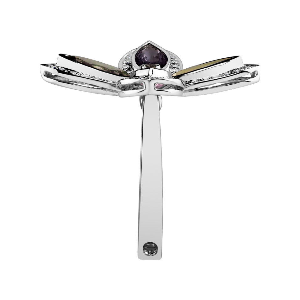 Prsten s diamanty a safíry Blooming Beauty