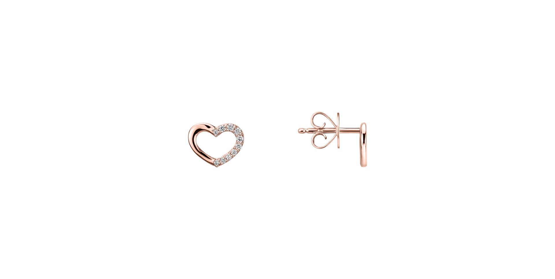 Náušnice s diamanty Shiny Hearts