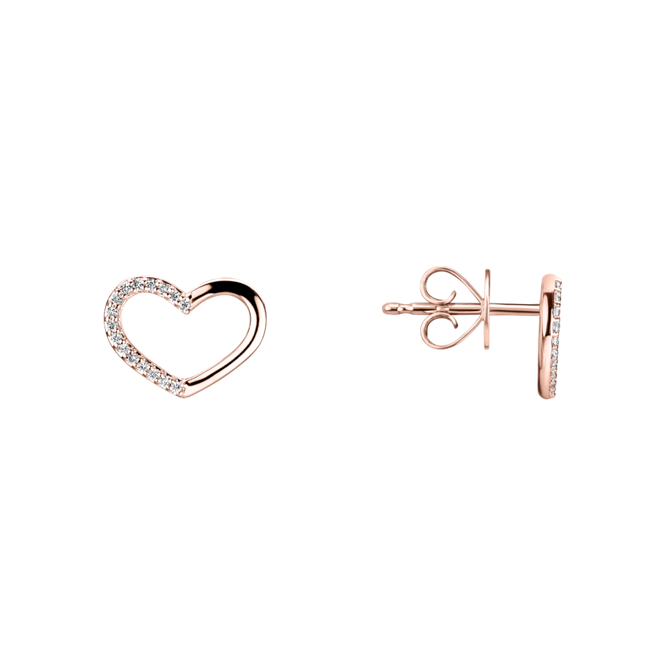 Náušnice s diamanty Shiny Hearts