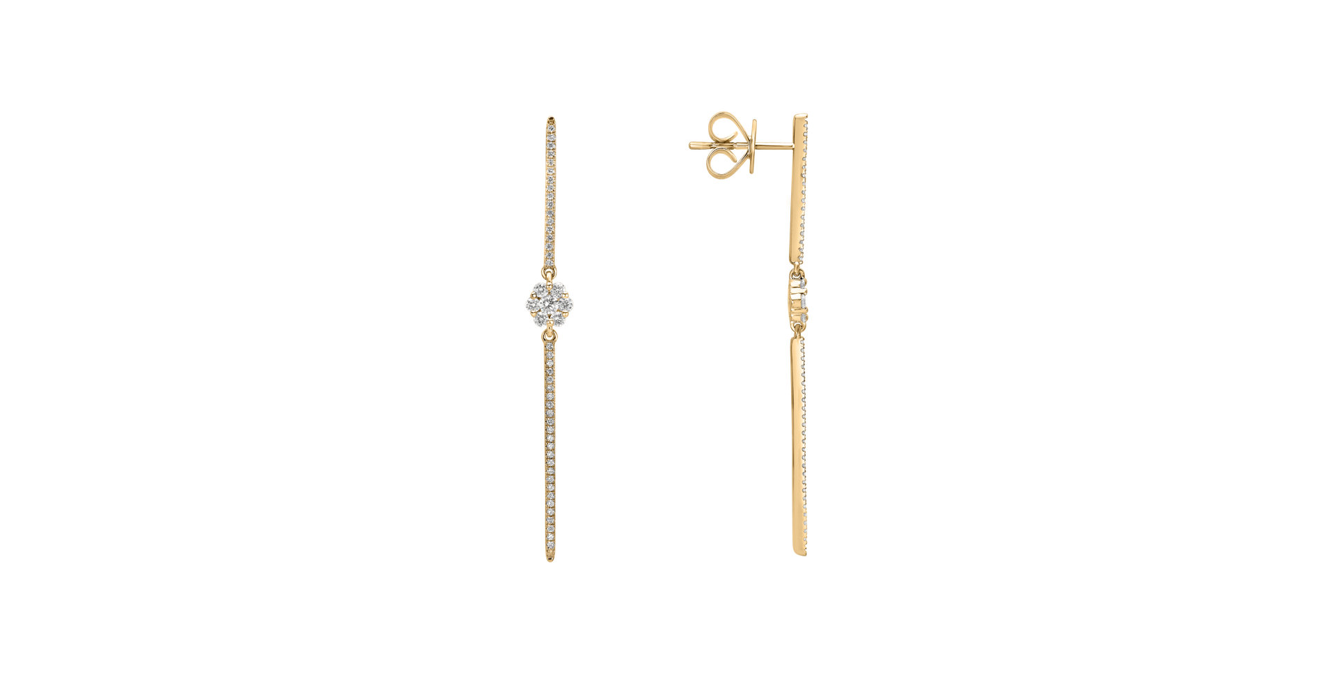 Náušnice s diamanty Diamond Waterfall