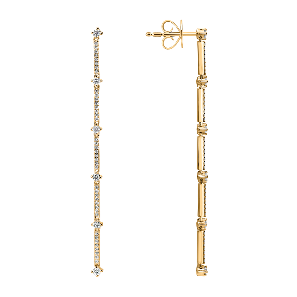 Náušnice s diamanty Delicate Waterfall