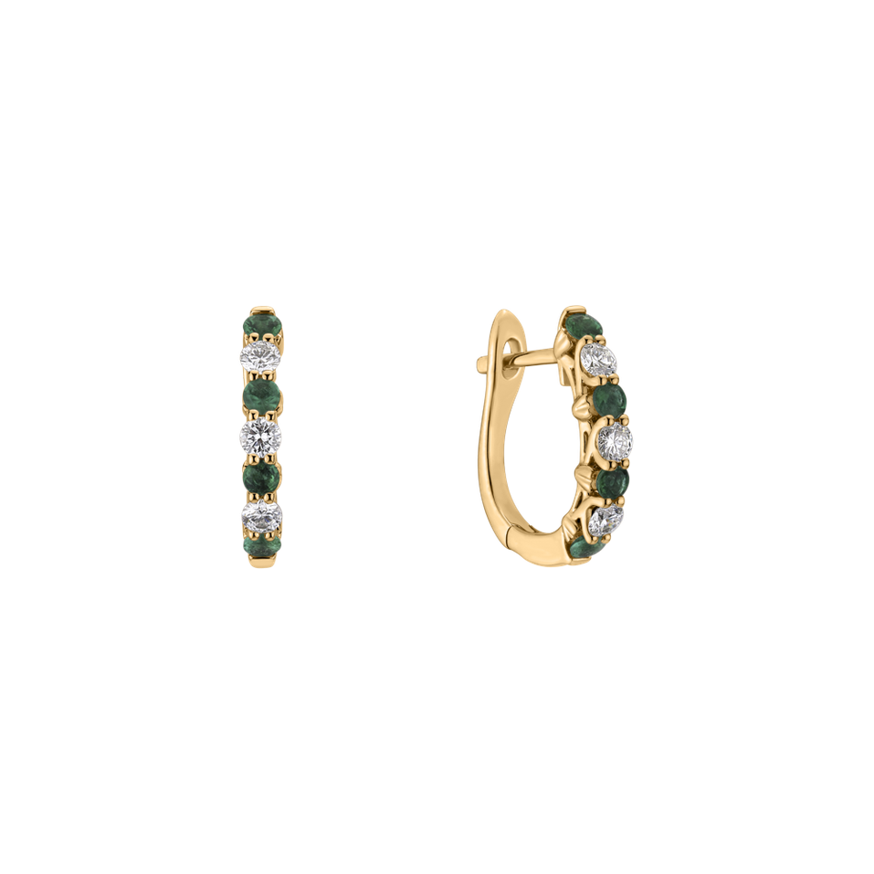 Náušnice s diamanty a smaragdy Gem Grace