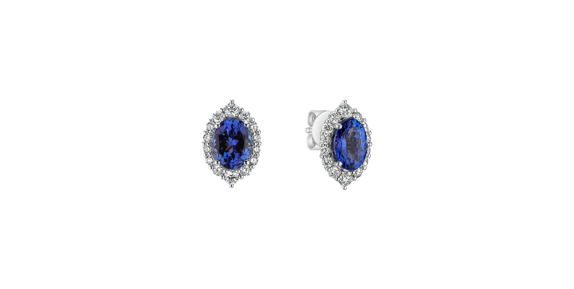 Náušnice s tanzanitem a diamanty Tanzania Treasure