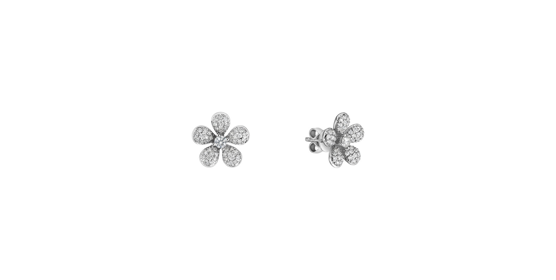 Náušnice s diamanty Flower Dream