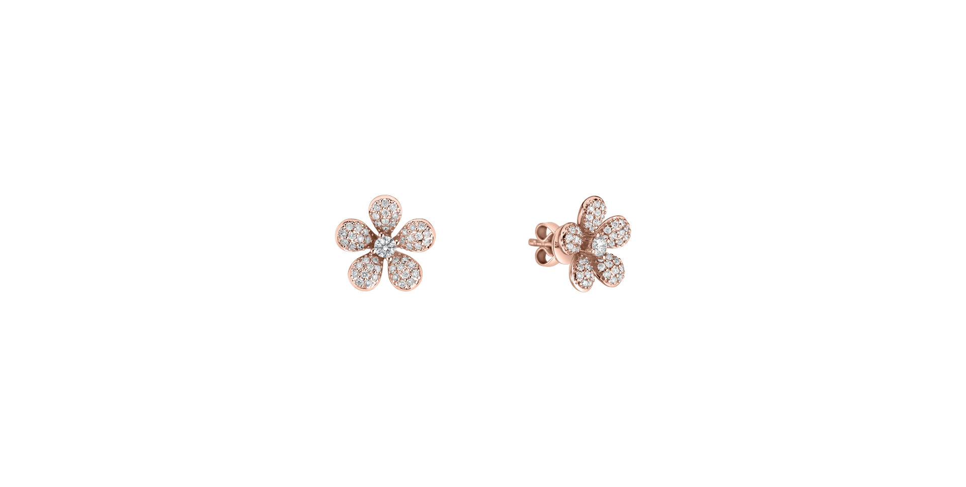 Náušnice s diamanty Flower Dream