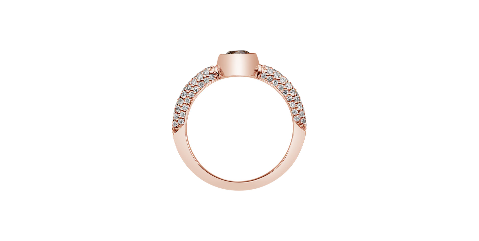 Prsten s bílými a hnědými diamanty Miracle Ray