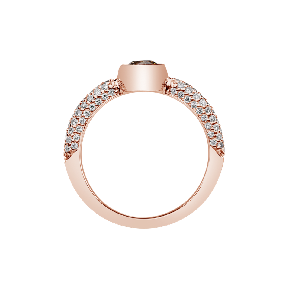 Prsten s bílými a hnědými diamanty Miracle Ray