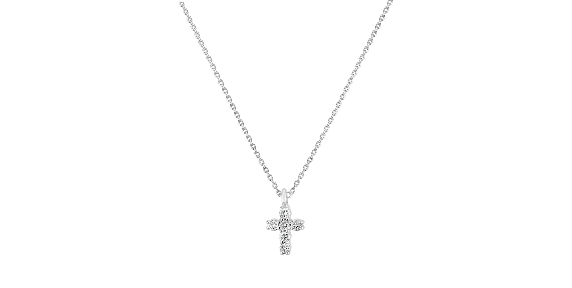 Náhrdelník s diamanty Glossy Cross
