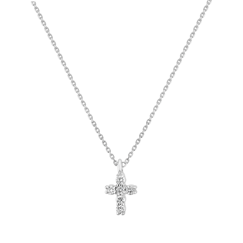 Náhrdelník s diamanty Glossy Cross