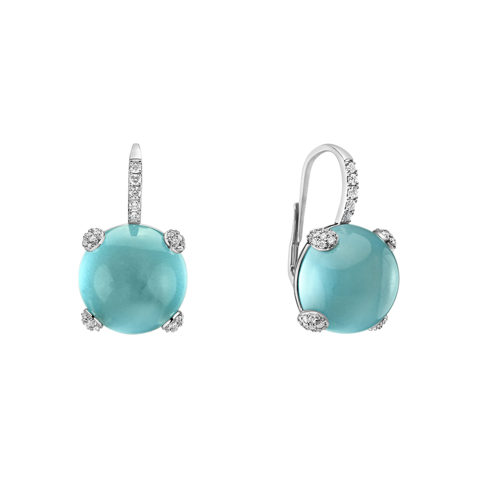 Náušnice s topazem a diamanty Royal Drops