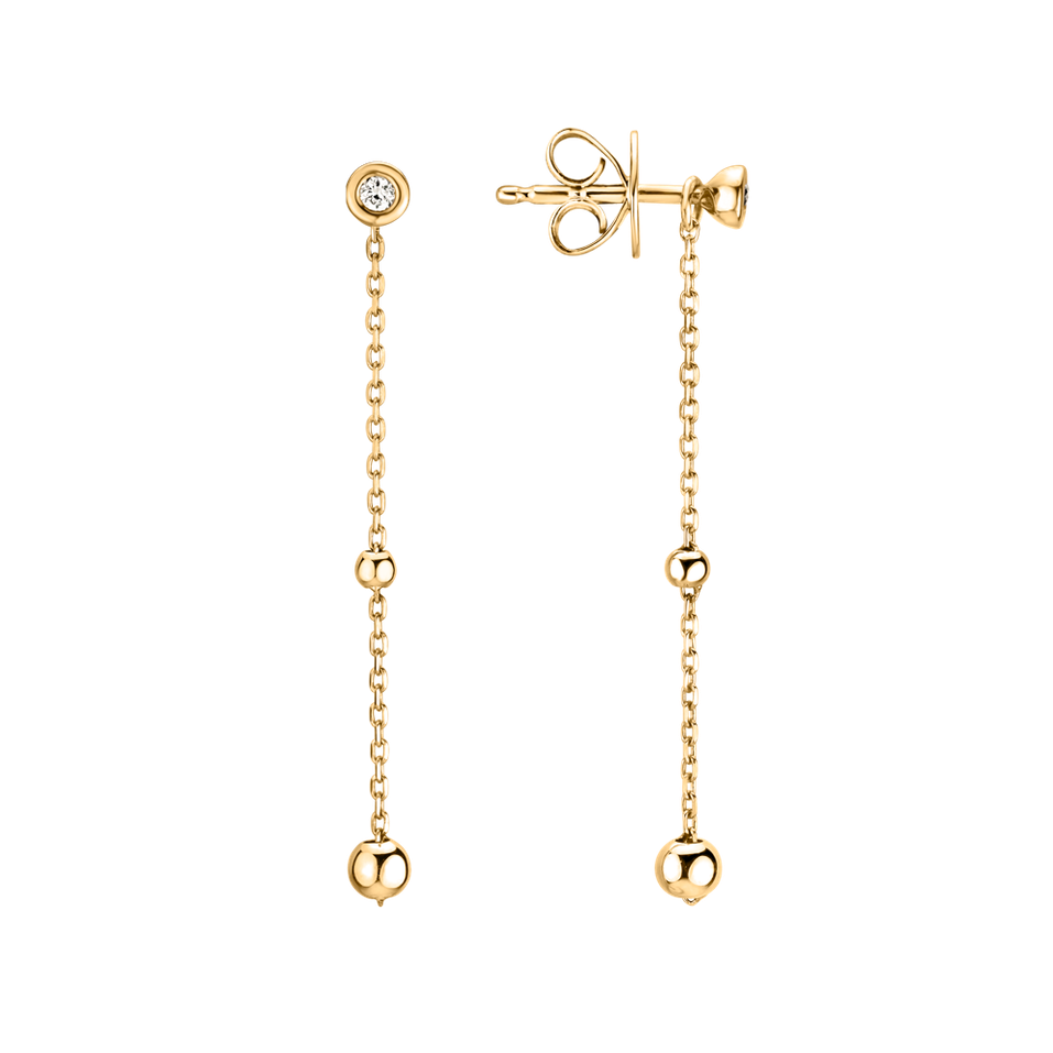 Náušnice s diamantem Dots Waterfall