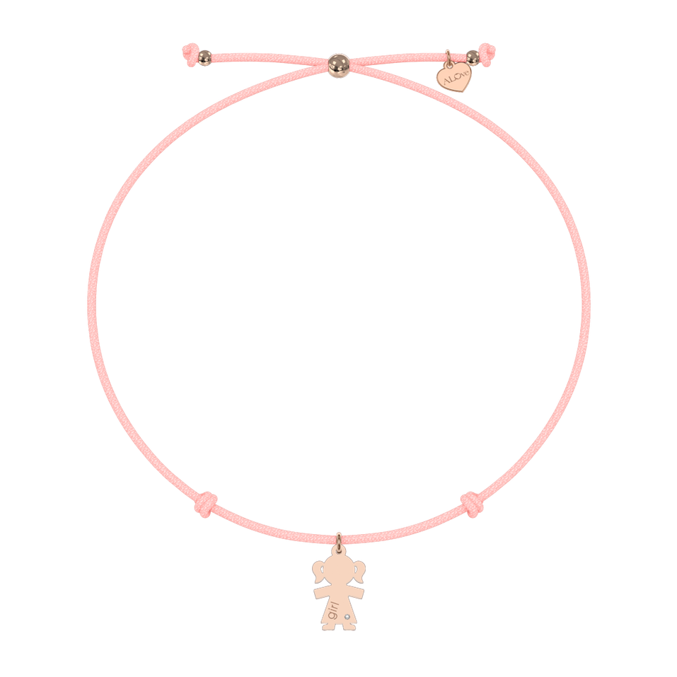 Diamantový náramek se šňůrkou Girl