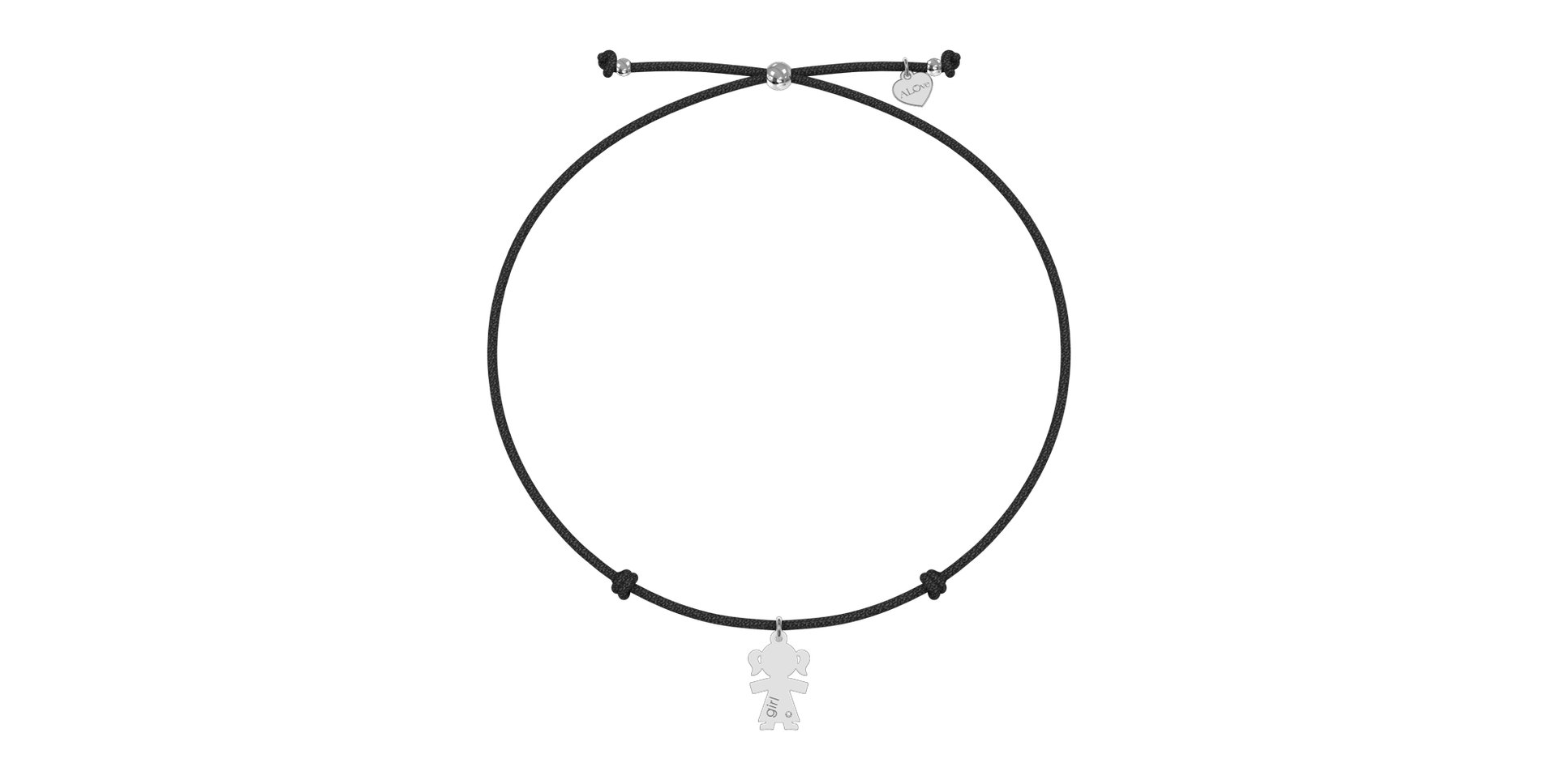 Diamantový náramek se šňůrkou Girl
