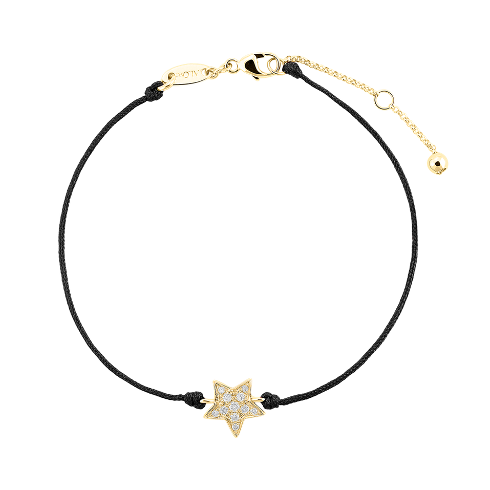 Diamantový náramek se šňůrkou Star Message