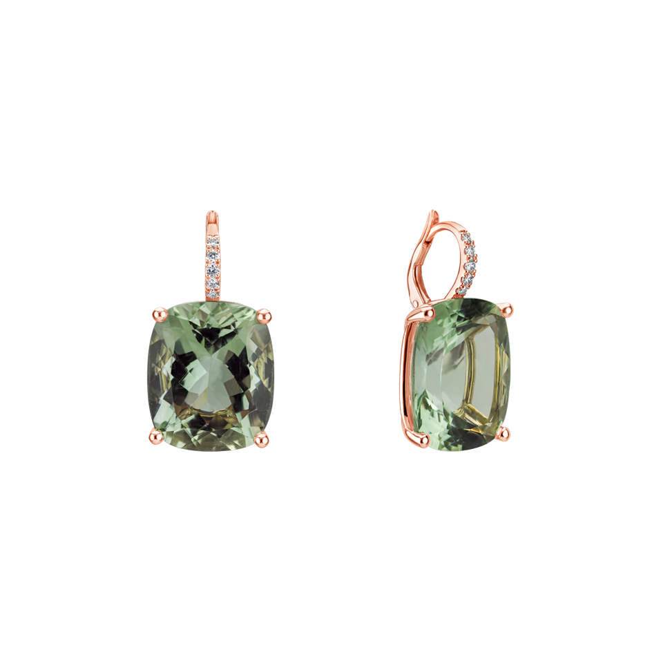 Náušnice s ametystem a diamanty Apollo