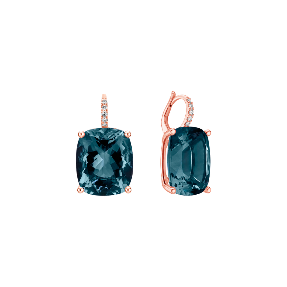 Náušnice s topazem a diamanty Apollo