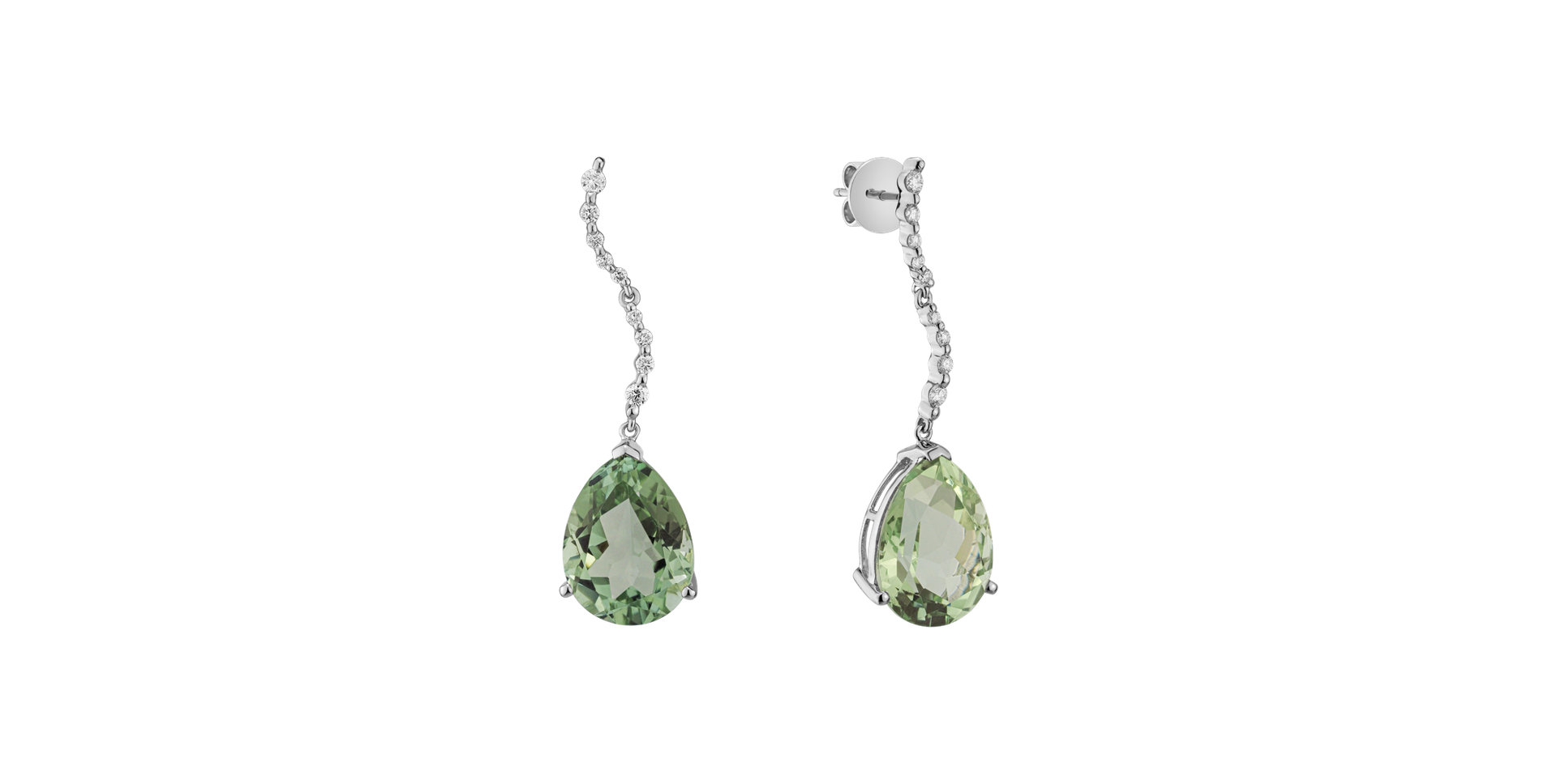 Náušnice s ametystem diamanty Dimitris