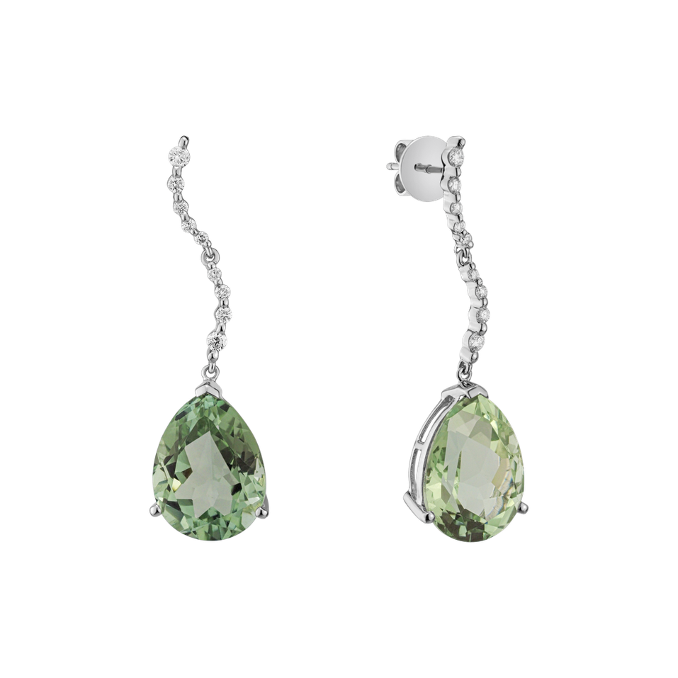 Náušnice s ametystem diamanty Dimitris