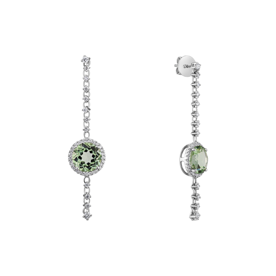 Náušnice s ametystem diamanty Kirby