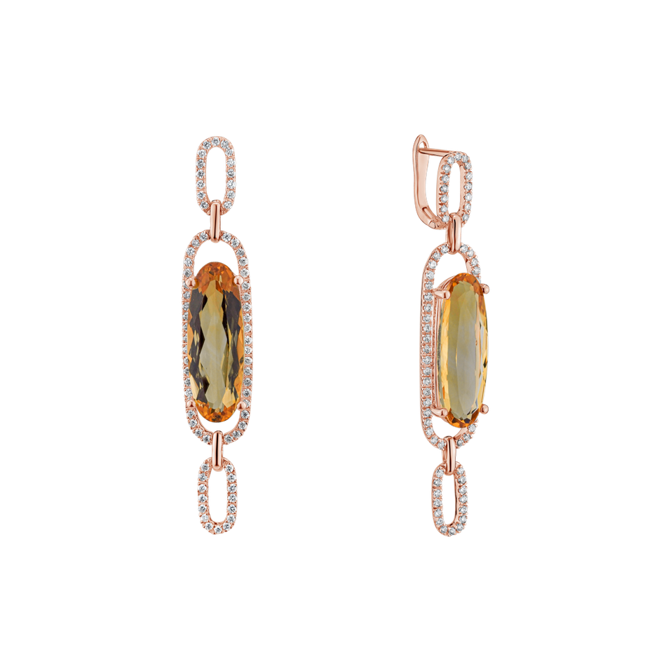 Náušnice s citrínem a diamanty Isidoros