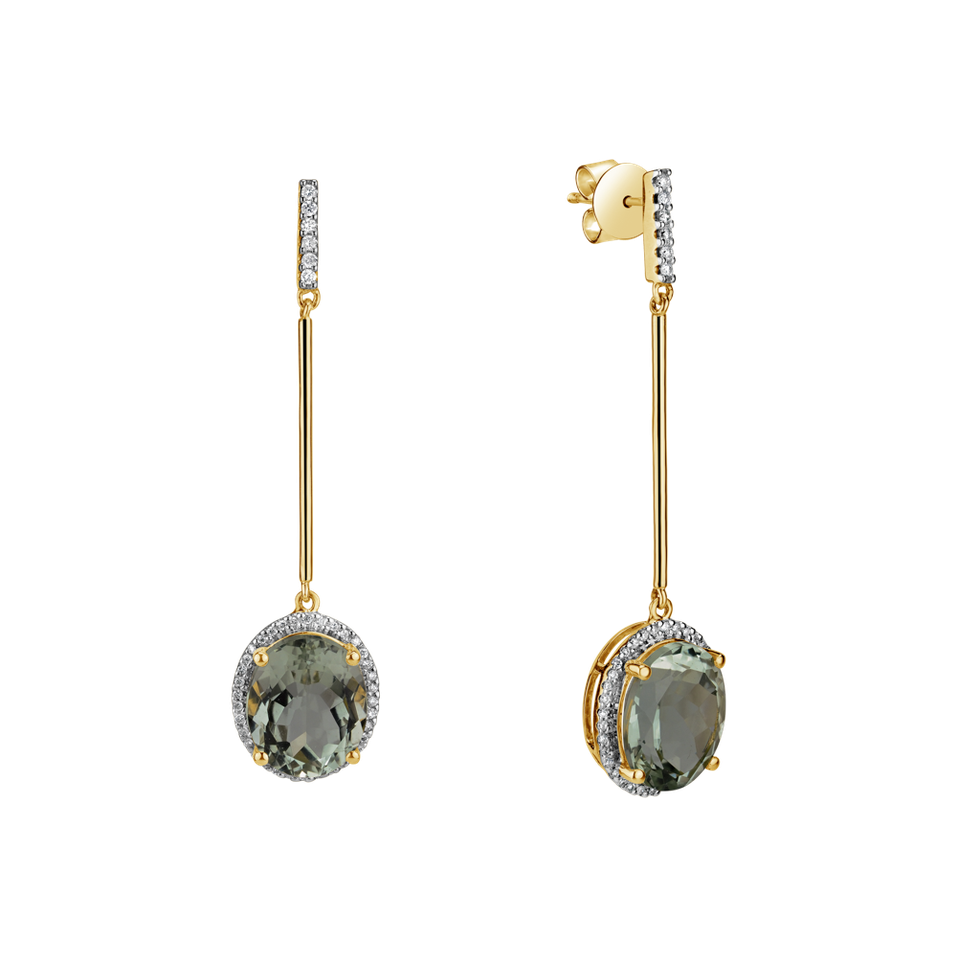 Náušnice s ametystem diamanty Silvia