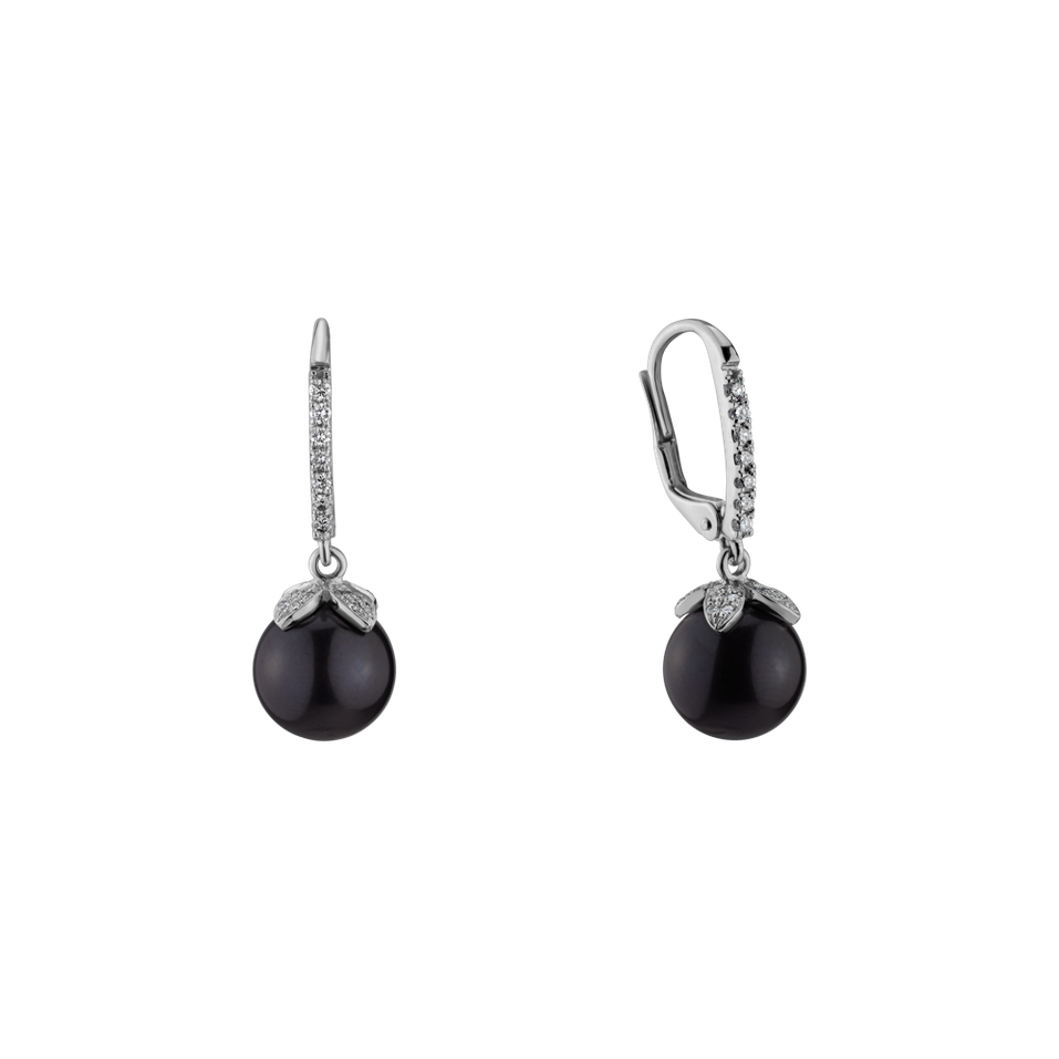 Náušnice s perlou a diamanty Indescribable Pearls