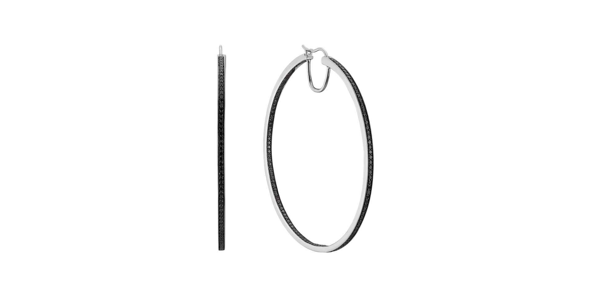 Náušnice s černými a bílými diamanty Tender Touch