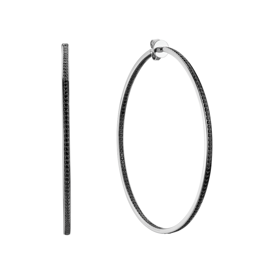 Náušnice s černými a bílými diamanty Sparkling Eclipse