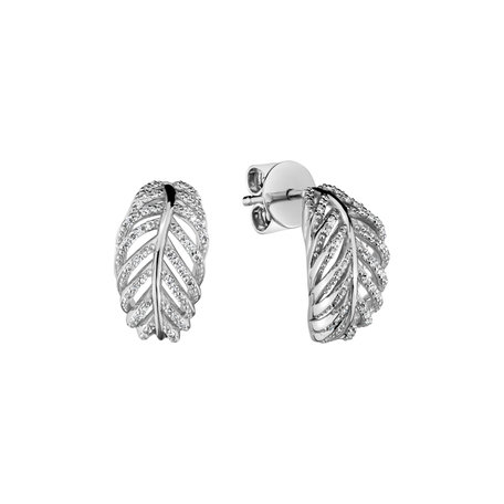 Náušnice s diamanty Feather of Heaven