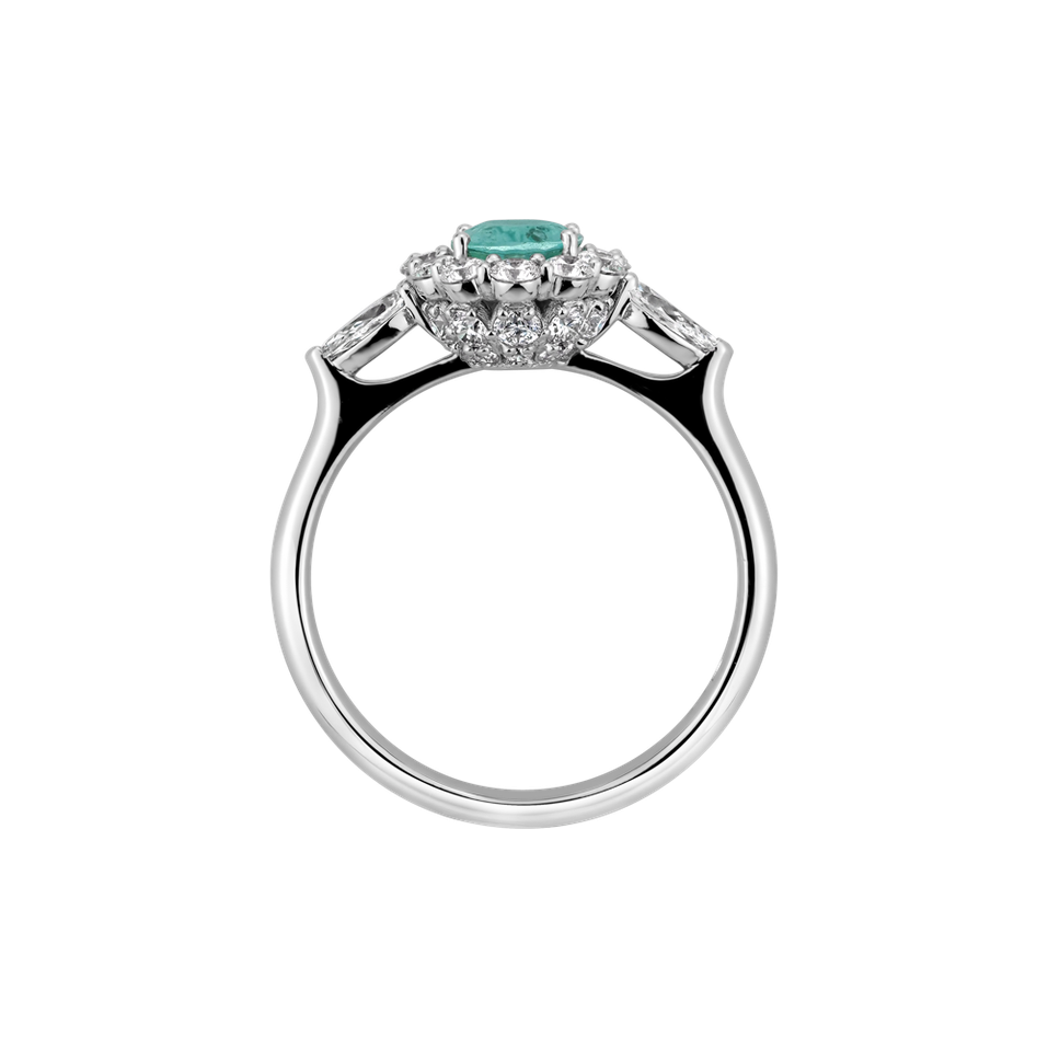 Prsten s paraibou a diamanty Princess Delight