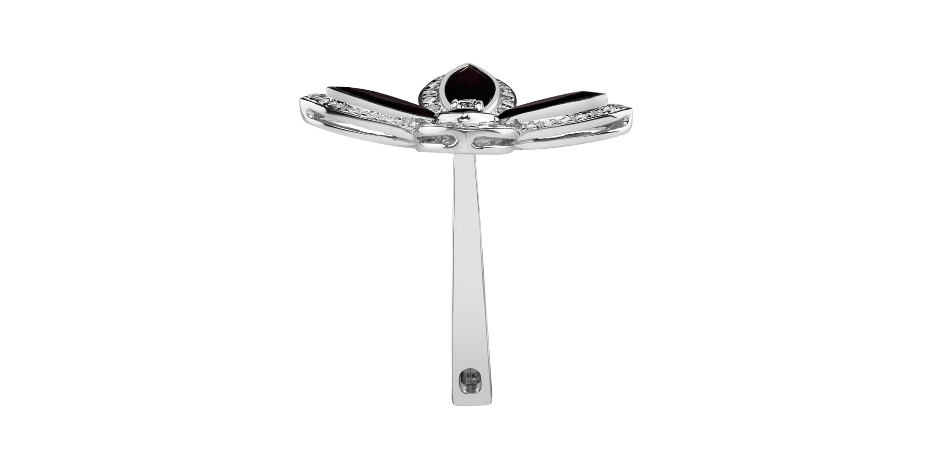 Prsten s diamanty a granáty Blooming Beauty