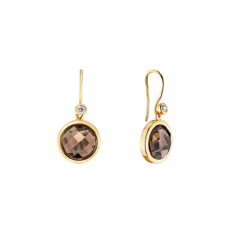 Náušnice s quartzem a diamanty Caissethi