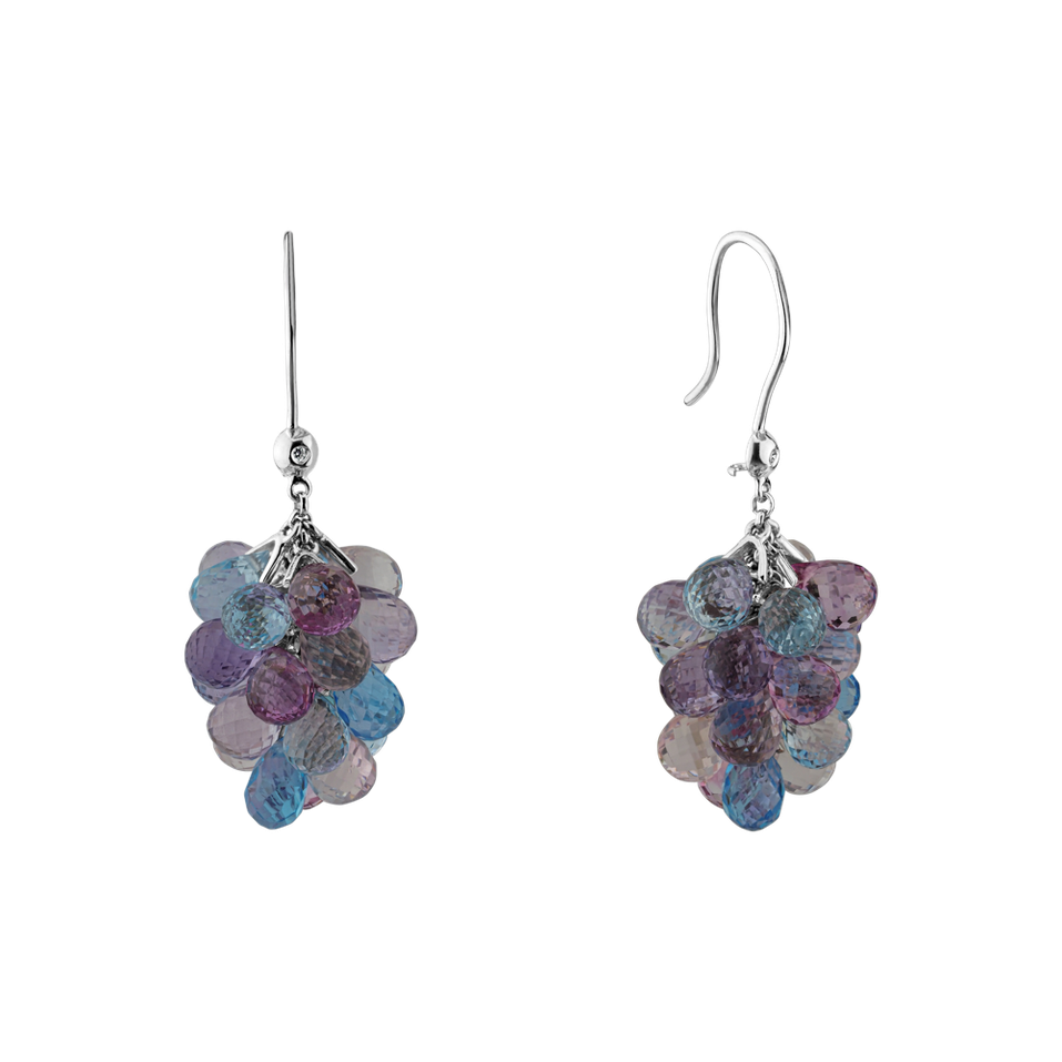 Náušnice s diamantem a drahokamy Nucci