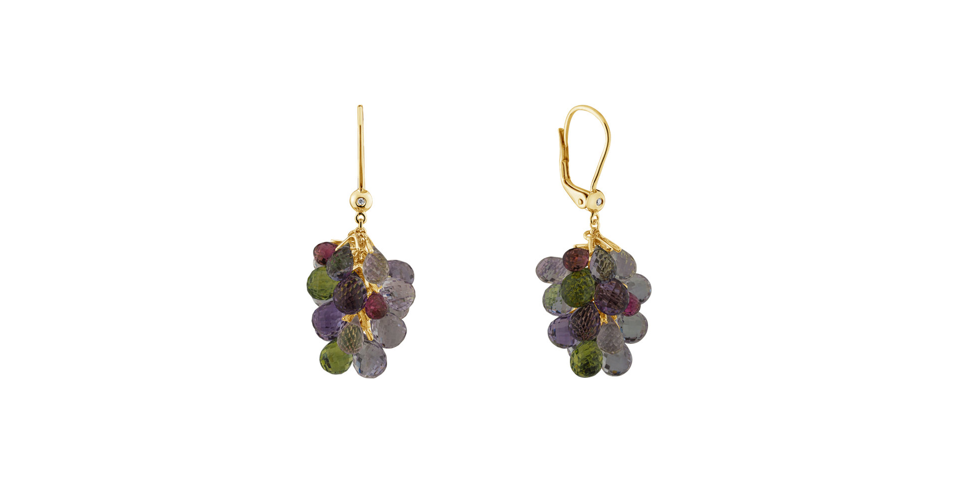 Náušnice s diamantem a drahokamy Nucci